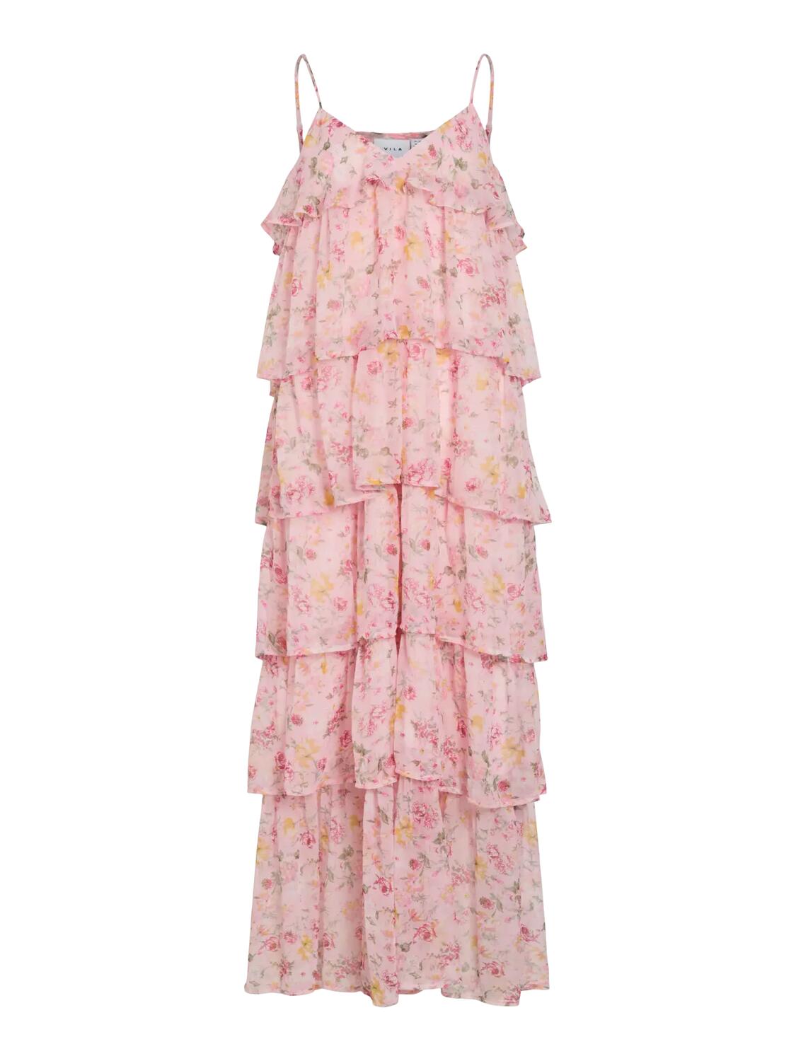 Viharley Ruffle lang kjole - Sea Pink
